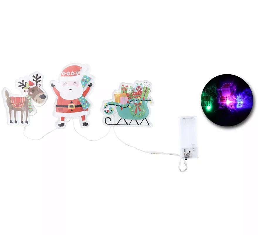 Translation missing: fr.Pegatinas Gel Led 3 Figuritas de Papá Noel y Reno de 15x30 cm