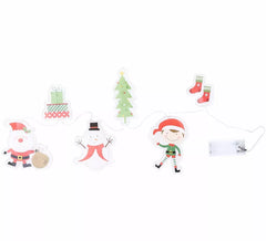 Autocollants LED en gel, 6 figurines de Noël, 15 x 35 cm
