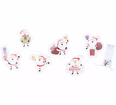 Autocollants LED en gel, 6 figurines de Père Noël, 15 x 35 cm