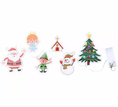 Autocollants LED en gel, 6 figurines de Noël amusantes, 15 x 35 cm