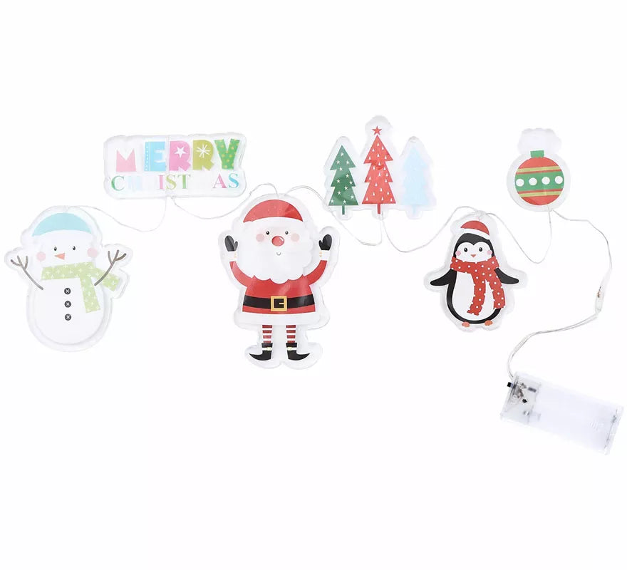 Translation missing: fr.Pegatinas Gel Led 6 Figuritas Merry christmas de 15x30 cm