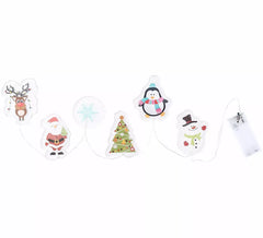 Autocollants LED en gel, 6 figurines à motifs de Noël, 15 x 35 cm