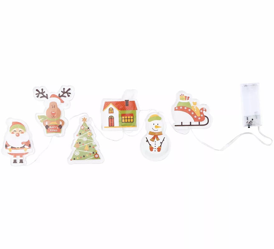 Pegatinas Gel Led 6 Figuritas Navideñas de 15x35 cm
