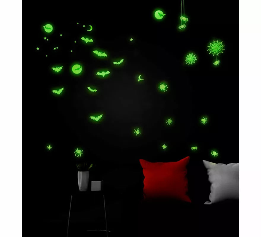 Translation missing: fr.Pegatinas Murciélagos y Arañas Fluorescentes de 21x15 cm