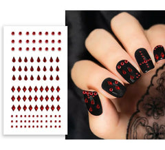 Autocollants pour ongles rouges
