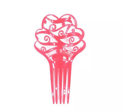 Peigne Sevillana Fleur rose fluo 19 cm