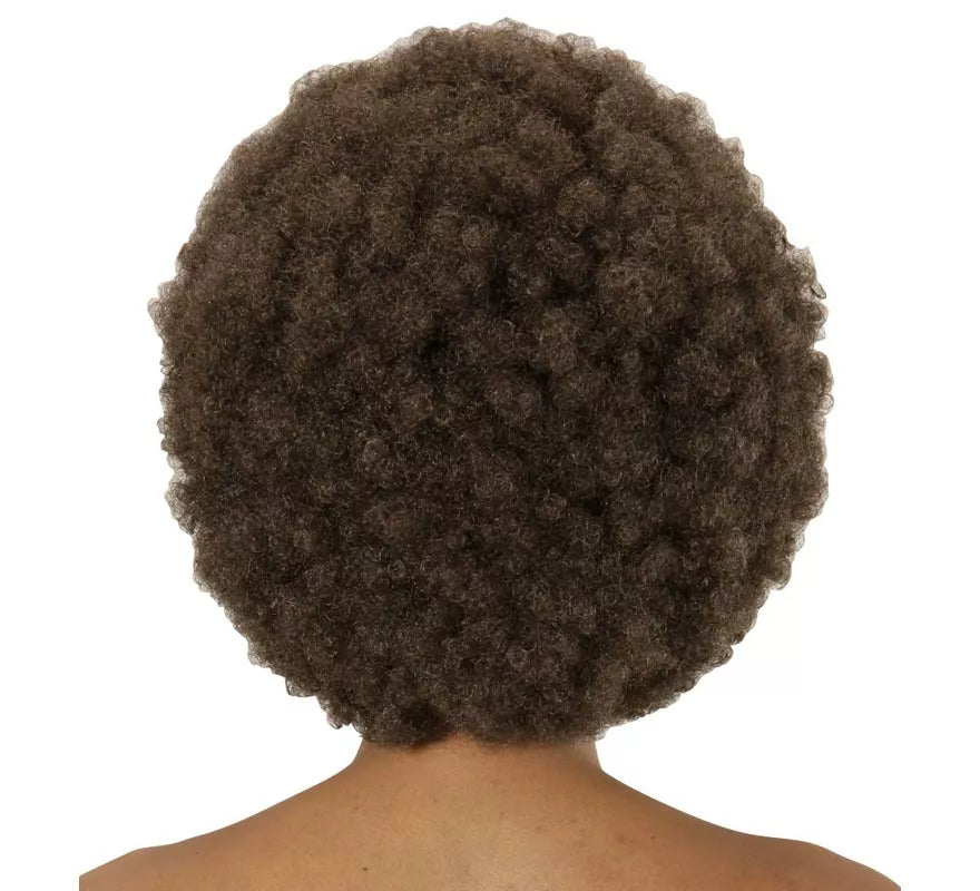 Translation missing: fr.Peluca Afro castaña ajustable y lavable adulto