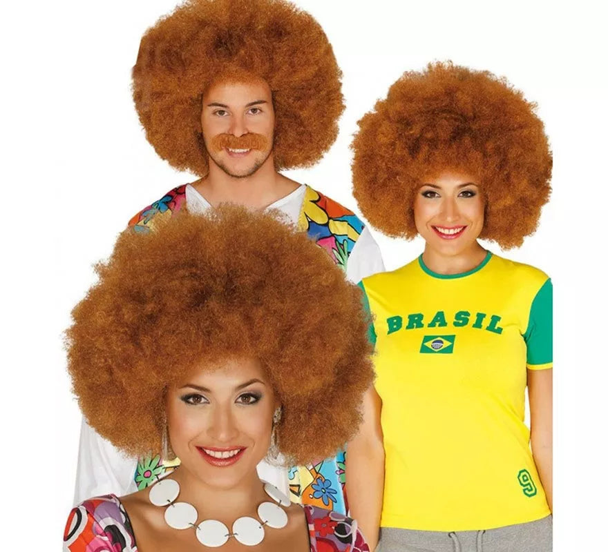 Translation missing: fr.Peluca afro extra grande castaña