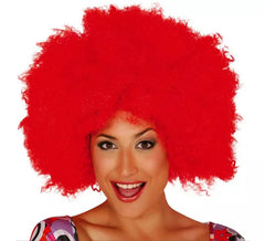 Perruque Afro Extra Grande Disco Rouge