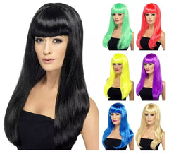 Perruque Babelicious longue avec frange en différentes couleurs