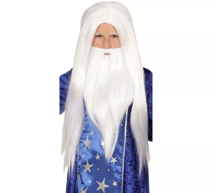 Translation missing: fr.Peluca con Barba blanca infantil de Mago o Druida