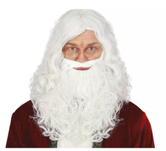 Longue perruque et barbe du Père Noël en boite