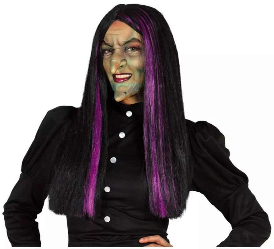 Translation missing: fr.Peluca de Bruja con mechas lilas para Halloween