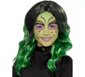 Peluca de Bruja Negra y Verde para niña