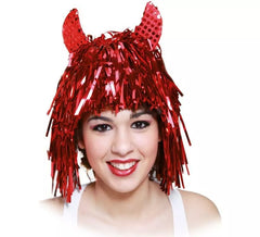 Perruque Diablesse avec des Cornes Halloween