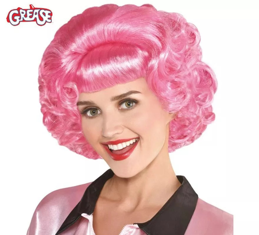 Translation missing: fr.Peluca de Frenchy Rosa de Grease para adulto