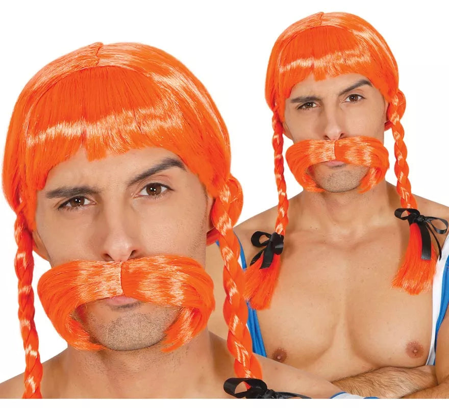 Translation missing: fr.Peluca de Galo forzudo con trenzas y bigote