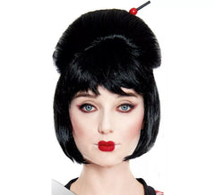 Perruque noire courte de geisha japonaise
