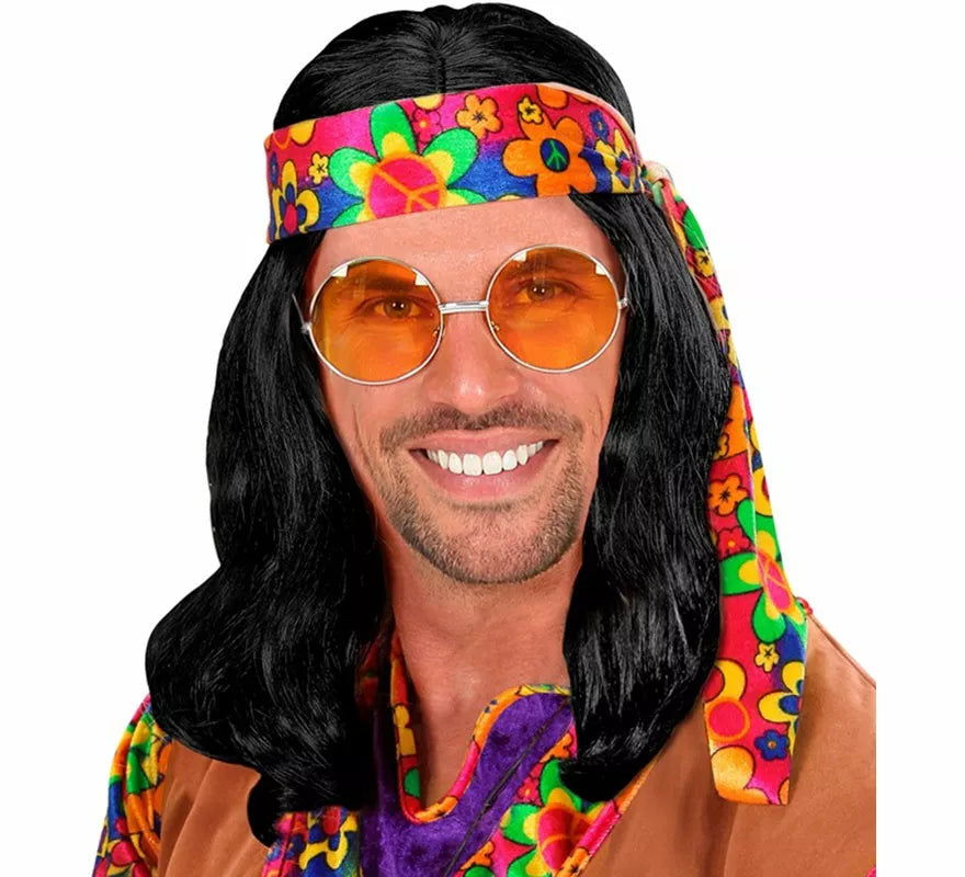 Translation missing: fr.Peluca de Hippie negra con Bandana