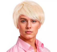 Perruque homme blonde avec frange