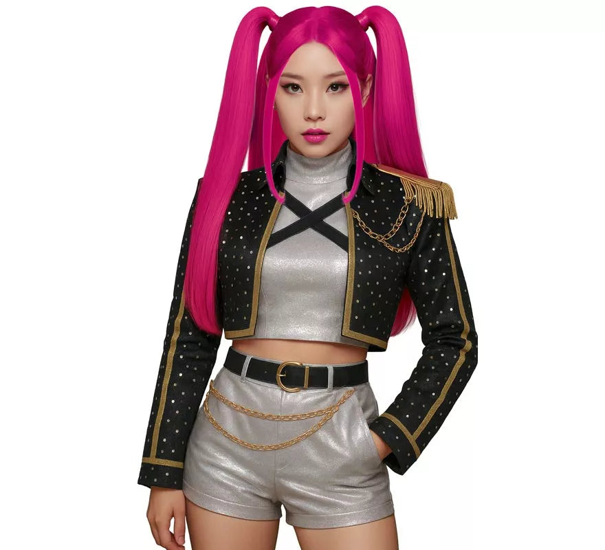 Peluca rosa de Cantante K-Pop
