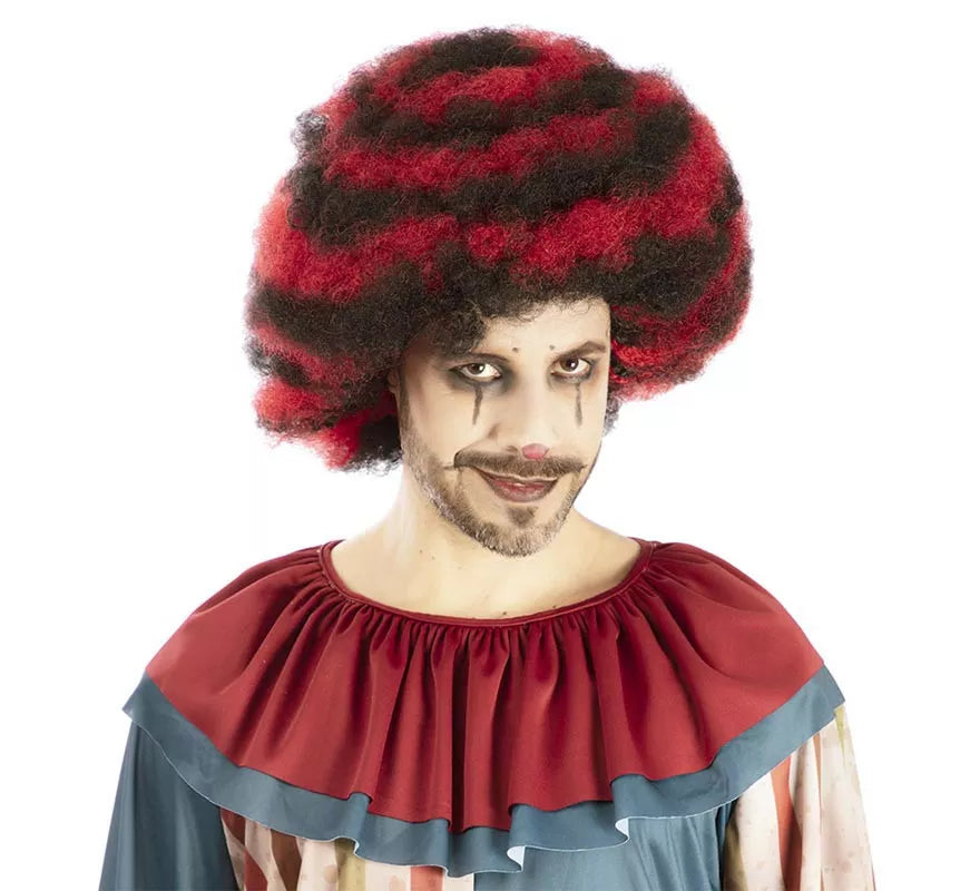 Translation missing: es.Peluca de Payaso Perverso Afro rojo y negro