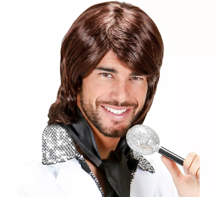 Translation missing: fr.Peluca de Pop Star Años 70 marrón