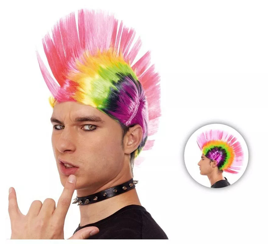 Translation missing: fr.Peluca de Punky cresta multicolor