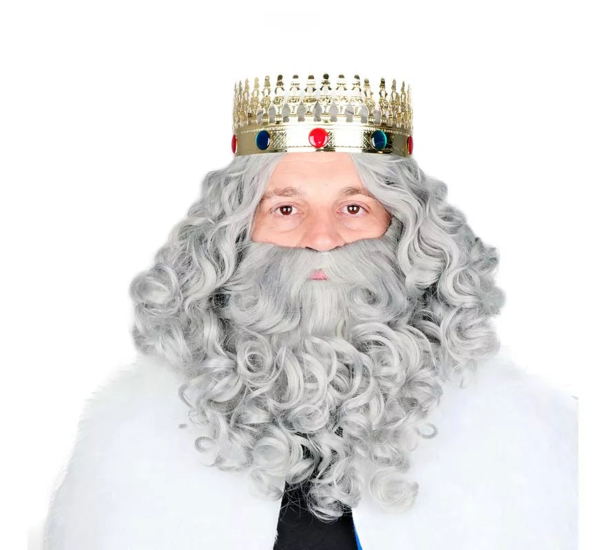 Translation missing: fr.Peluca de Rey Mago con Barba gris mate