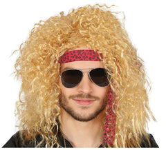 Rocker perruque blonde avec ruban