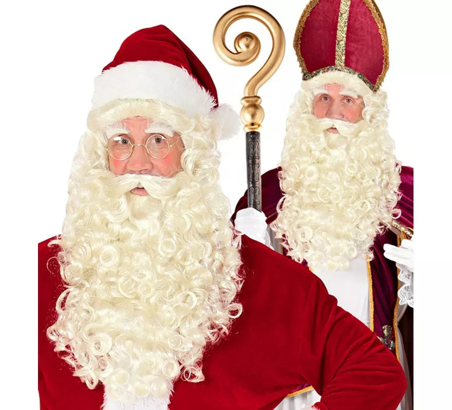 Translation missing: fr.Peluca de Santa Claus o San Nicolás con Barba, Bigote y Cejas