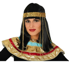 Perruque Egyptienne avec Détails Dorés