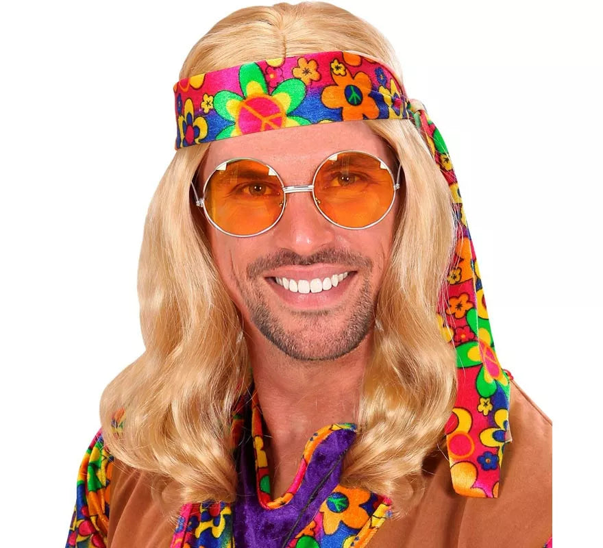 Translation missing: fr.Peluca Hippie con Banda en varios colores adulto