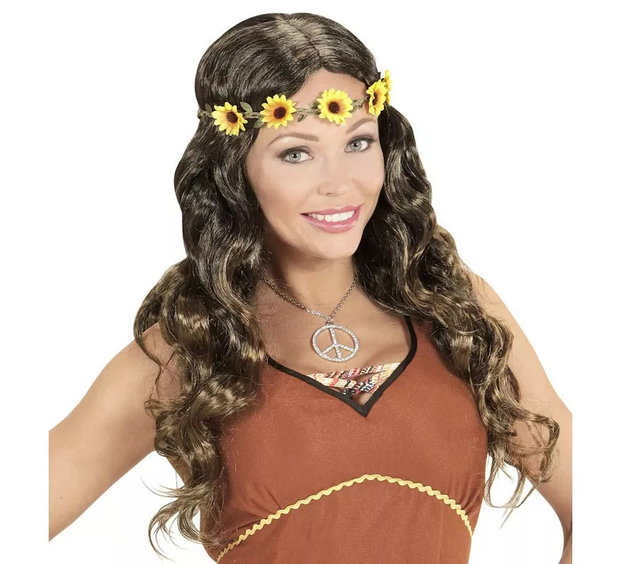 Translation missing: fr.Peluca Hippie o Medieval con cinta en varios colores adulto