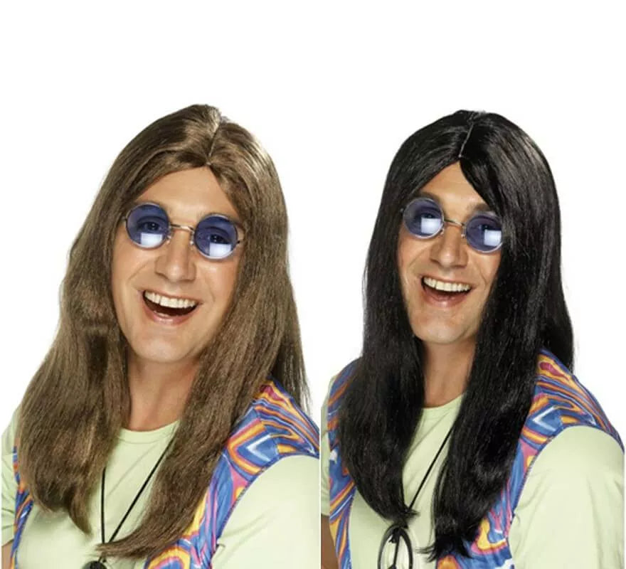 Translation missing: fr.Peluca Hippy Larga con Raya en Medio para Hombre en varios colores