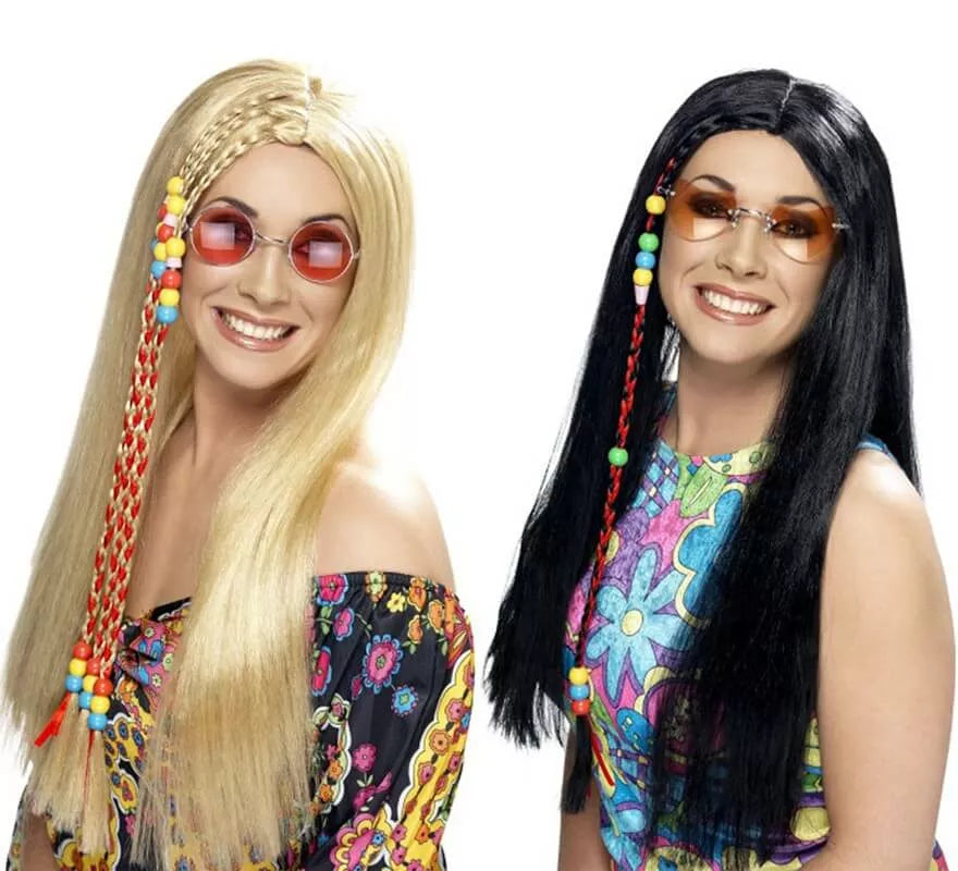 Translation missing: fr.Peluca Hippy Party con Cuentas de Colores para Mujer en varios colores
