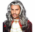 Peluca Larga de Vampiro blanca y negra