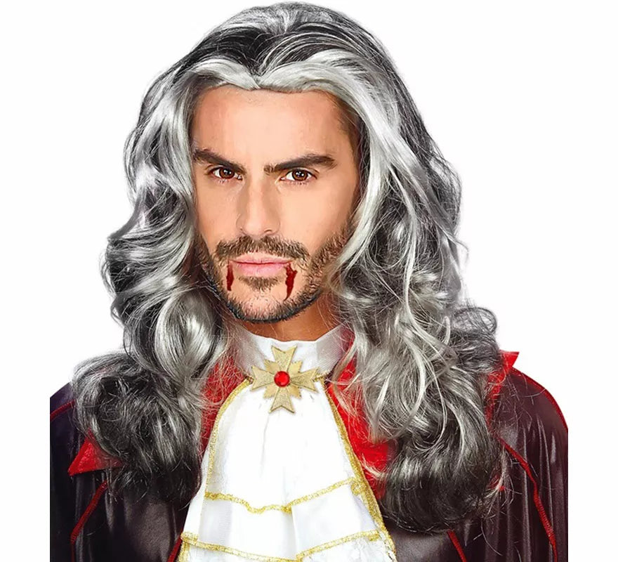 Translation missing: fr.Peluca Larga de Vampiro blanca y negra