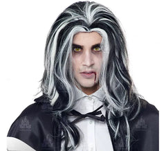 Perruque longue de vampire avec mèches