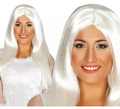Perruque Longue Blanche pour Halloween