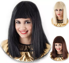 Perruque Mi Longue avec Frange style Cléopâtre