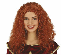perruque de cheveux roux bouclés