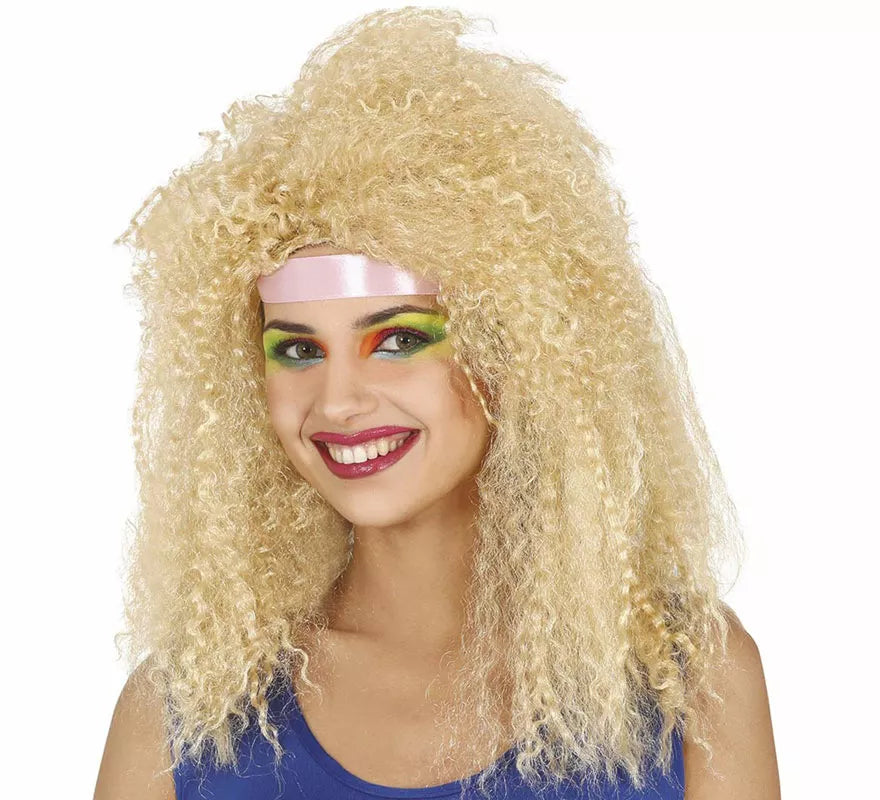 Peluca Melena Rizos Rubia