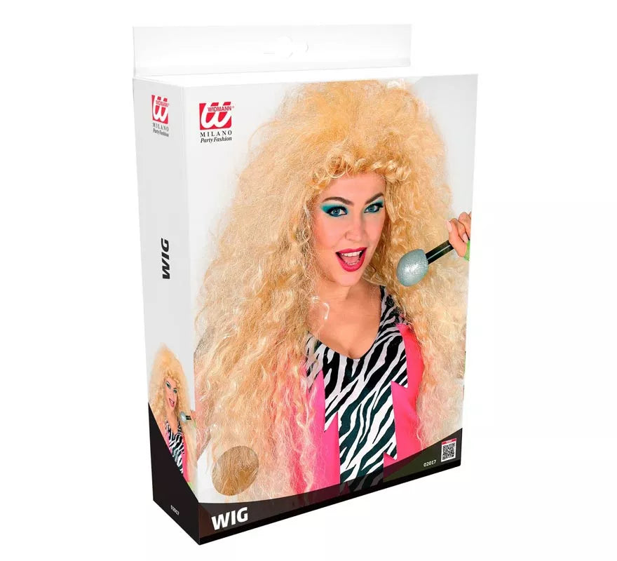 Peluca Melena rubia grande en caja
