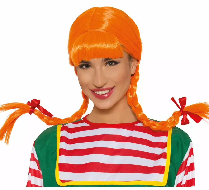 Peluca Naranja con Trenzas