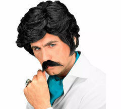 Perruque noire avec moustache Play Boy