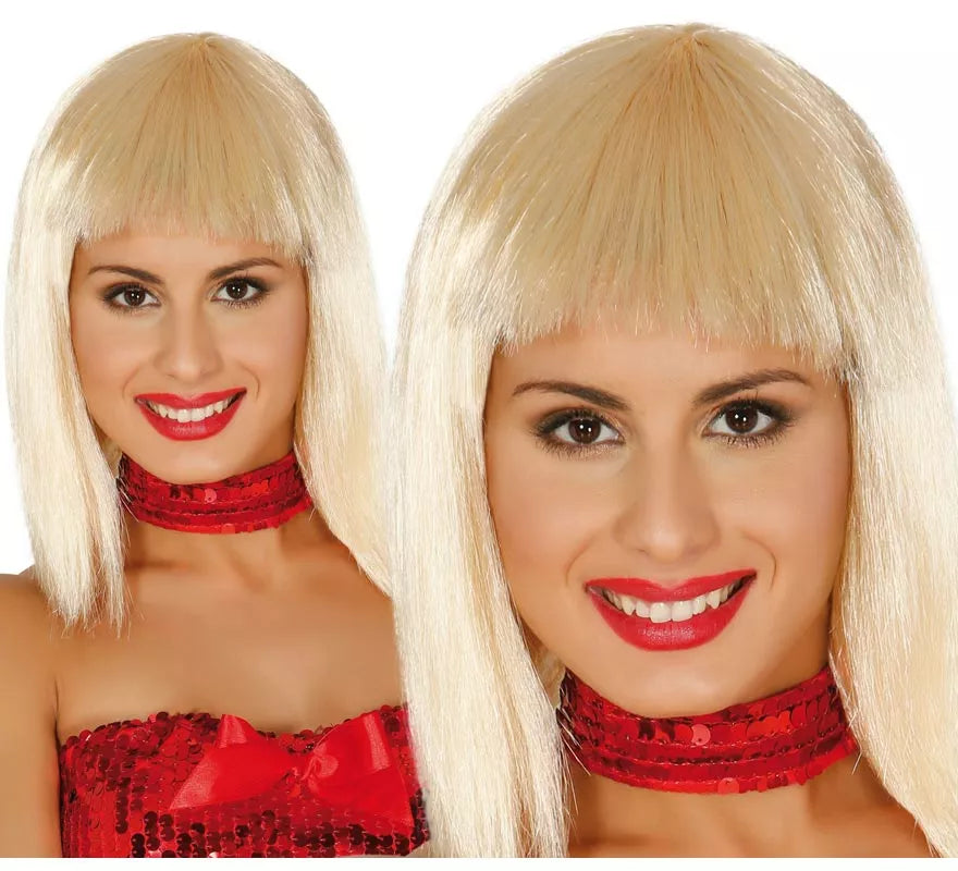 Translation missing: fr.Peluca Rafaella o Cleopatra rubia. Peluca rubia con flequillo