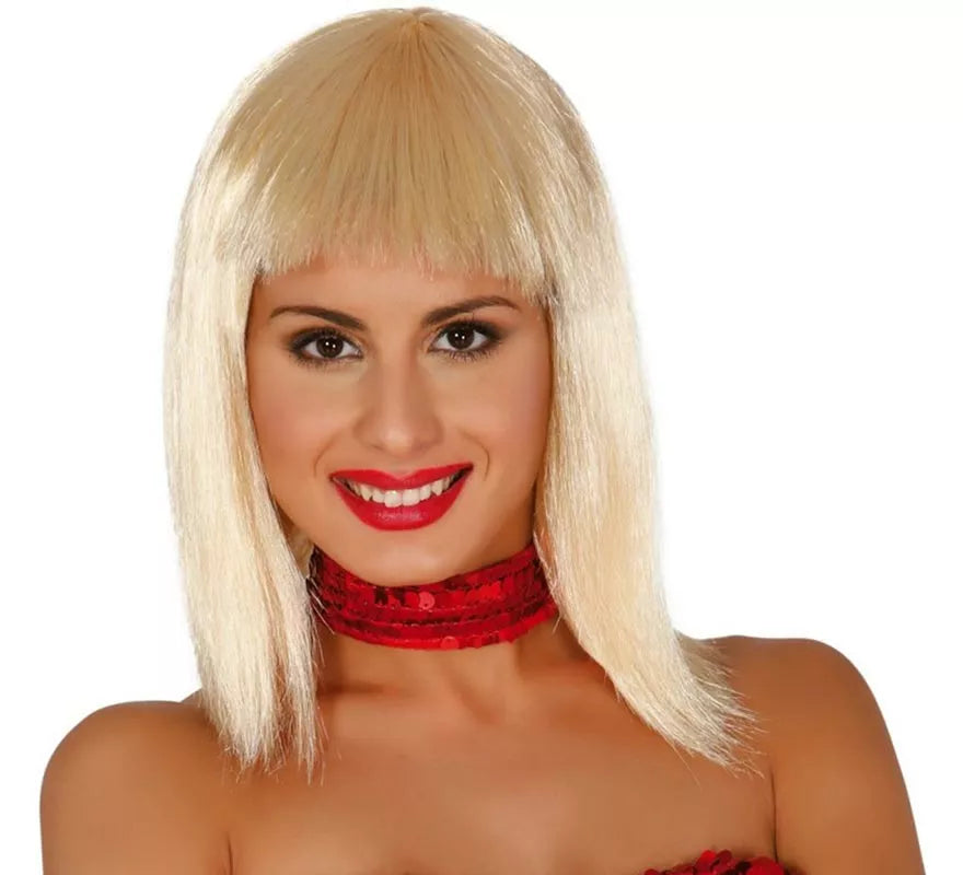 Peluca Rafaella o Cleopatra rubia. Peluca rubia con flequillo