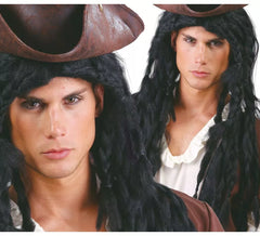Perruque de Pirate Longue Noire avec Rastas