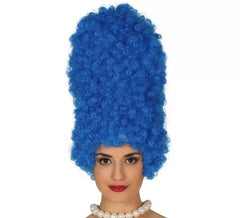 Perruque Longue Bouclée Bleue 40 cm